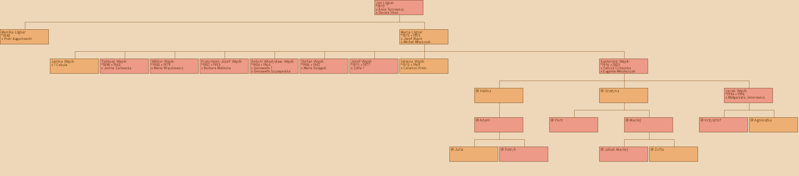 Drzewo genealogiczne - Jan Lignar