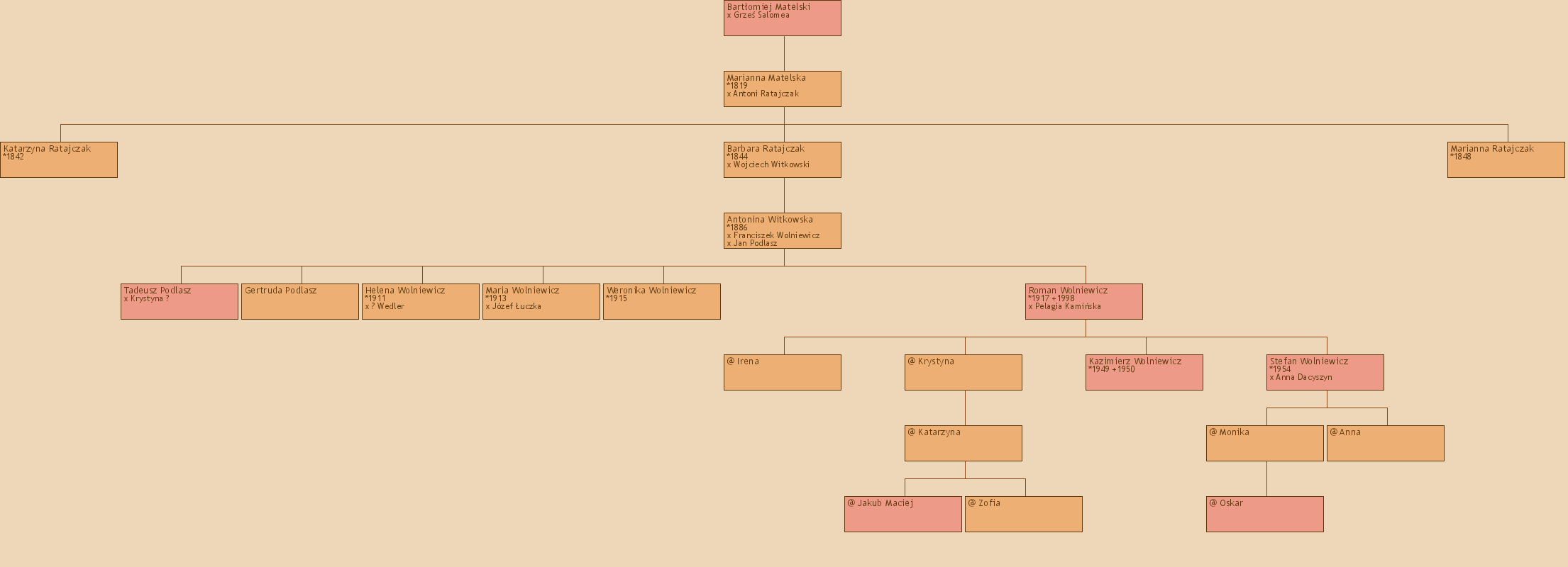 Drzewo genealogiczne - Bartomiej Matelski