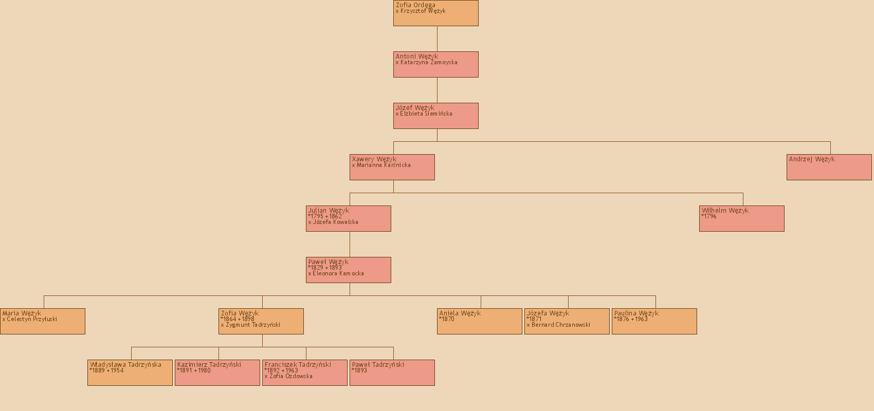 Drzewo genealogiczne - Zofia Ordga